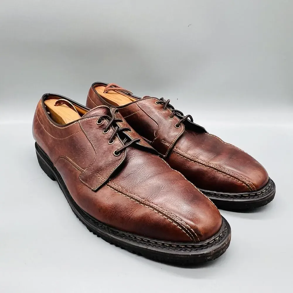 Allen Edmonds Shoes Mens 11 Brown Leather Mapleton Moc Toe Derby Oxford Casual